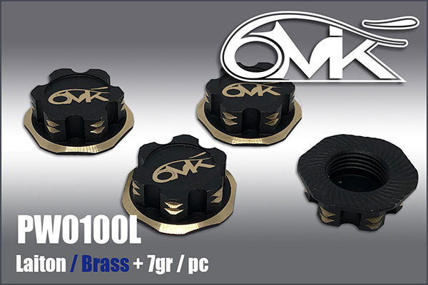 Brass 1/8 Wheel Nut Black & Gold (4 pcs)
