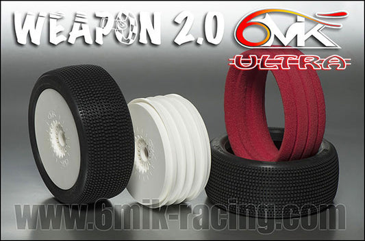 Weapon 2.0 Tyres in 21/40 compound + rims + Inserts (pair)