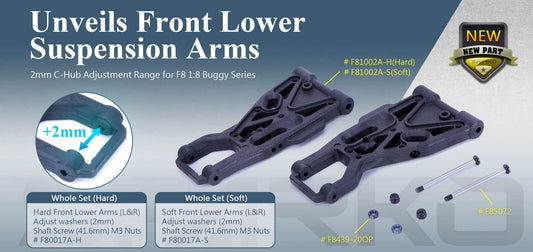 Sparko F8 Front Lower Arms 2026 Soft (2) (need 85072 et 84039)