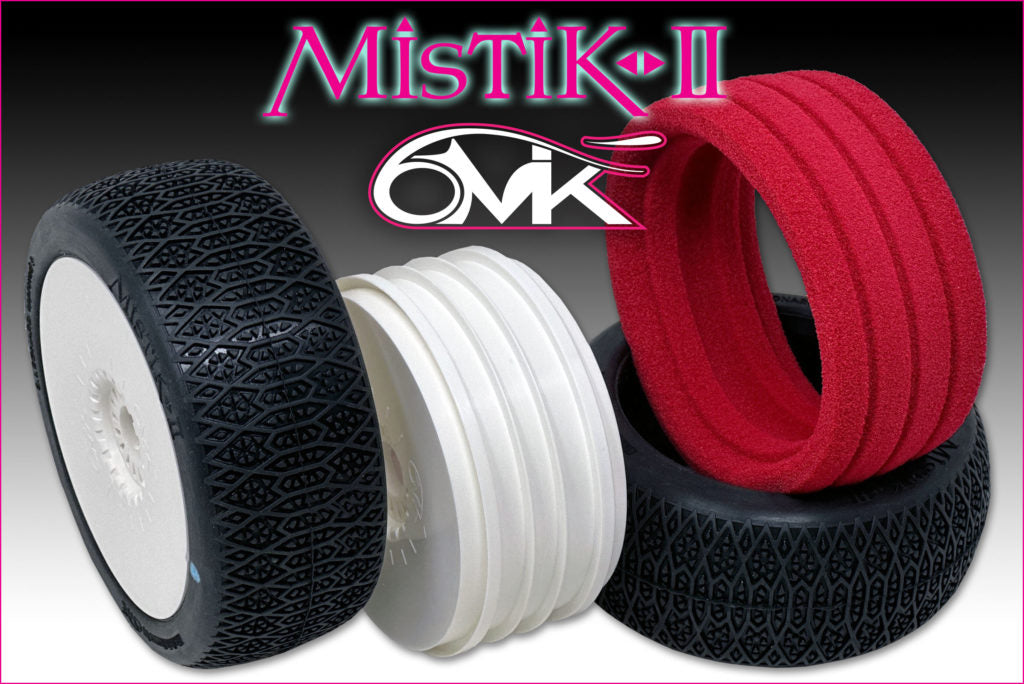 Mistik II Tyres - compound + rims white+ Inserts (pair)
