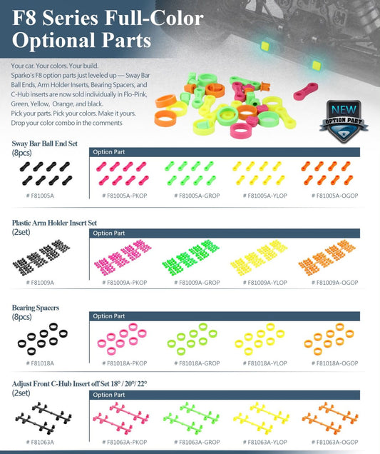 Sparko F8 Green Sway Bar Ball End Set (8)