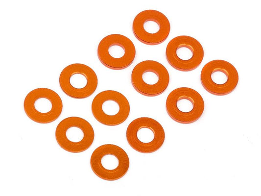 WASHER SET 3X7MM (0.5MM/1.0MM/ORANGE/6PCS)