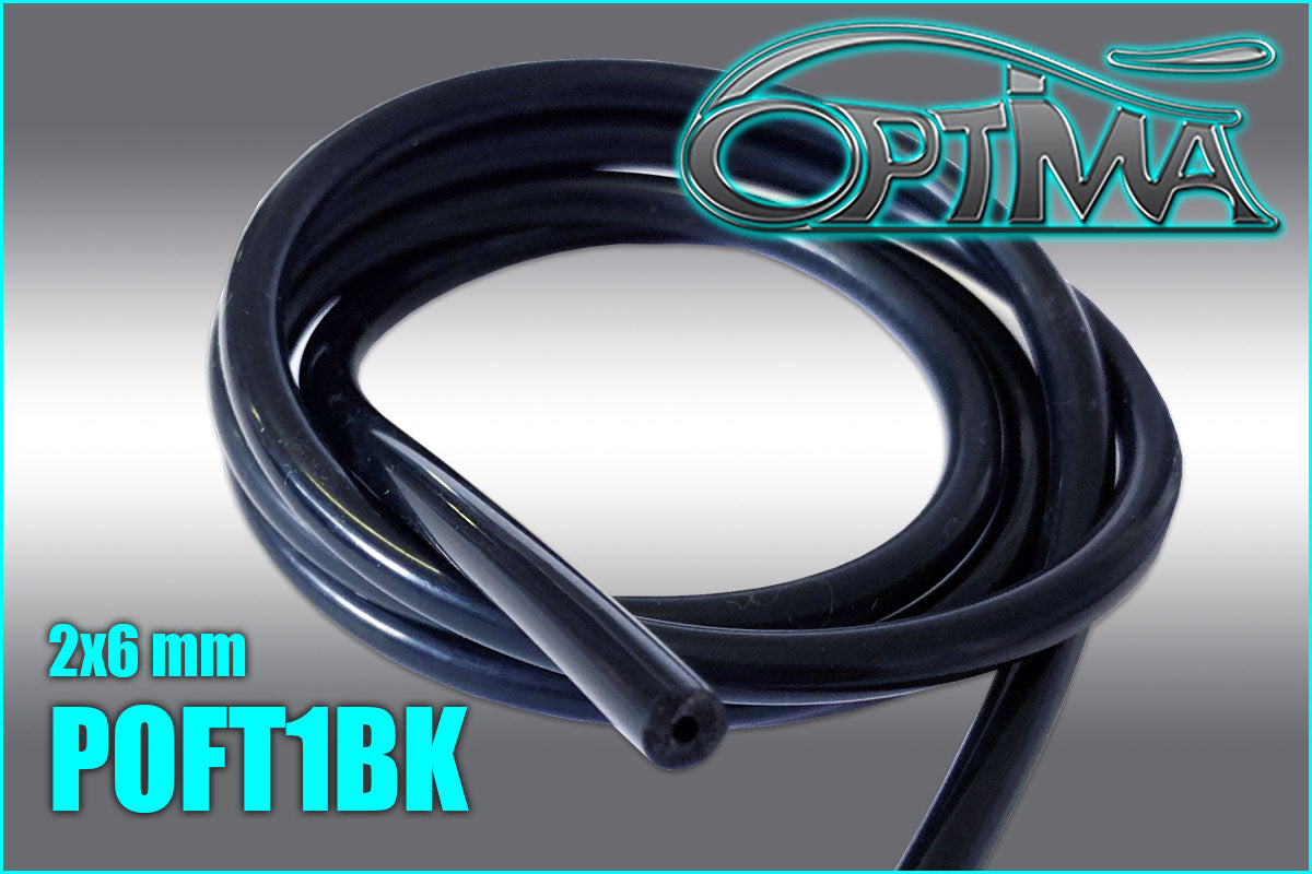 Silicone Fuel Tube - 2x6mm Black Shiny (1m)